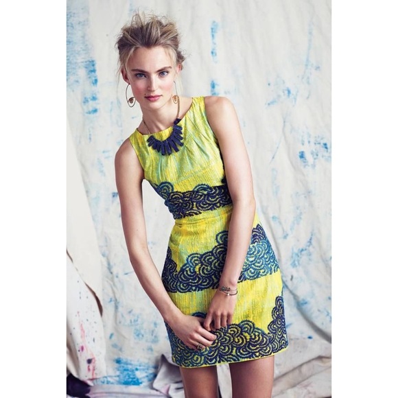 Anthropologie Dresses & Skirts - Anthropologie, Tabitha, Azure Scroll Dress, Sz 0